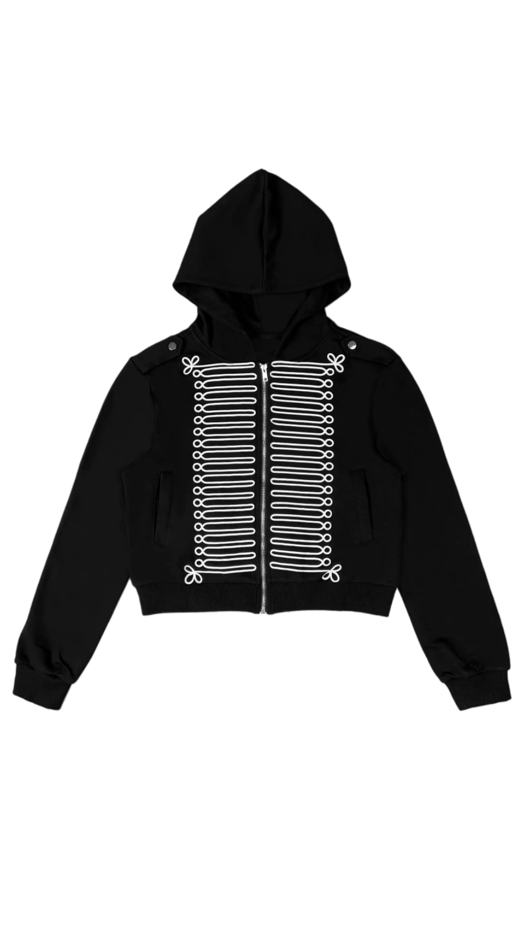 Military Trim Zip Hoodie