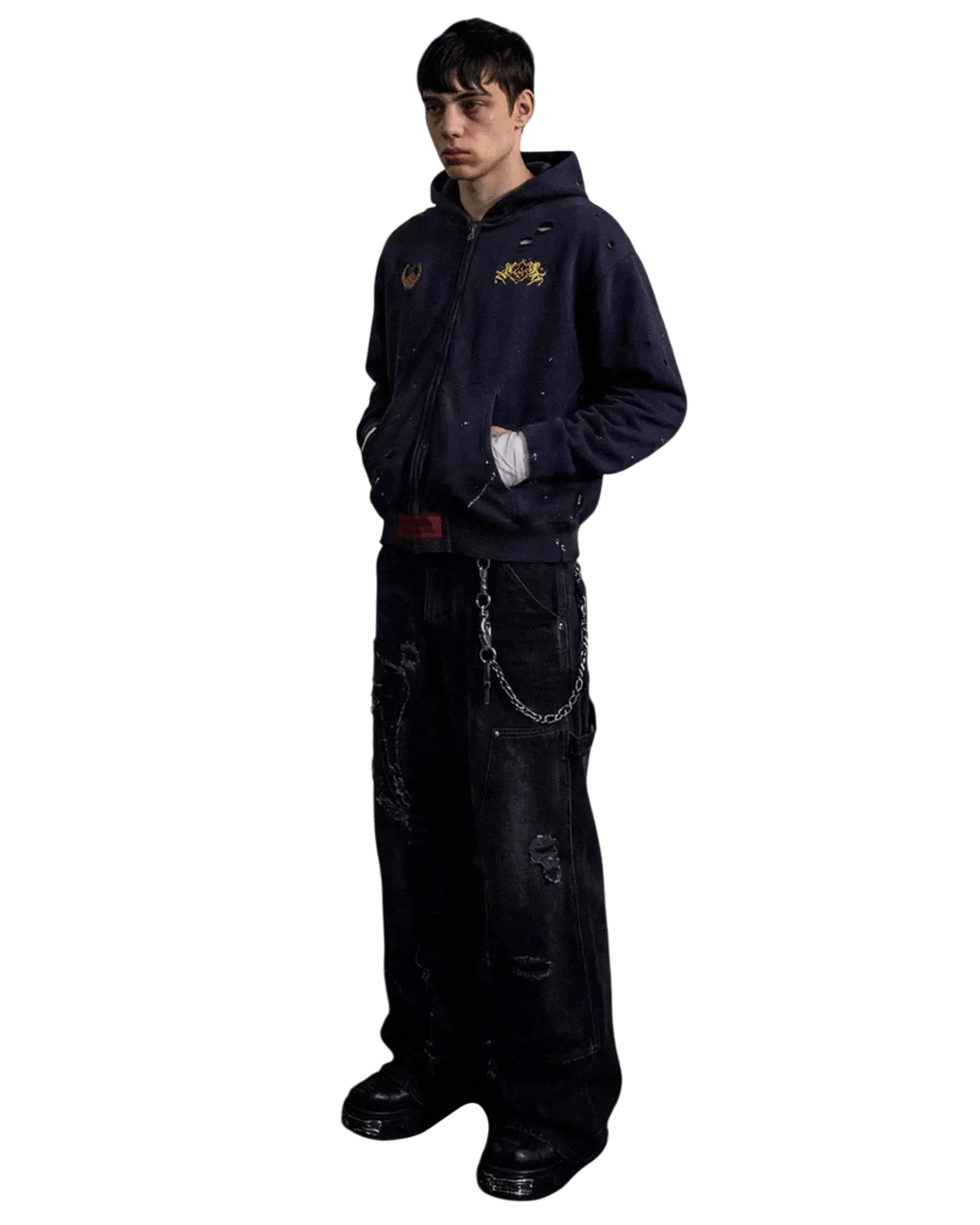 LUUUCAM Blue Zip Hoodie - SWAGLAB