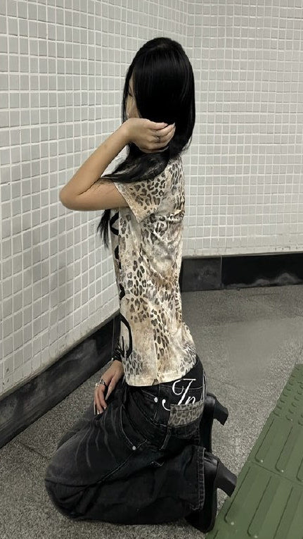 Leopard Henley Tee