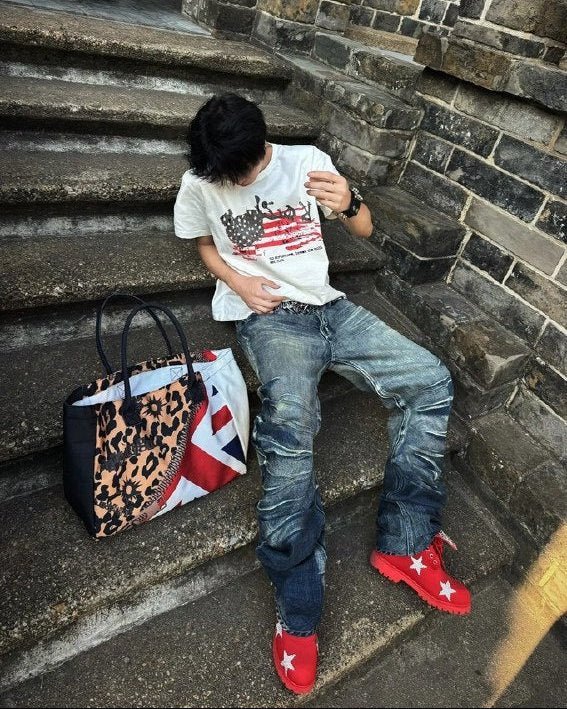 NoE Crack Flared Jeans - SWAGLAB