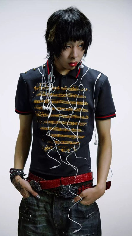 PAIKI Music Note Polo Tee