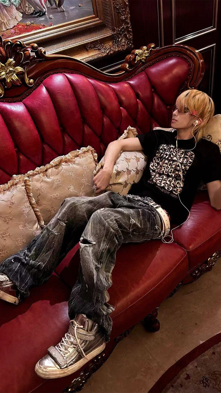 AG Distressed Baggy Jeans