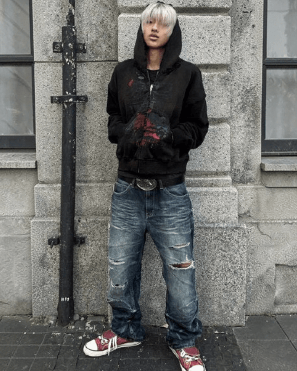EODUP Distressed Flared Jeans - SWAGLAB