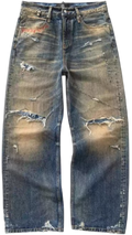 AEONGRAIN Distressed Straight Jeans