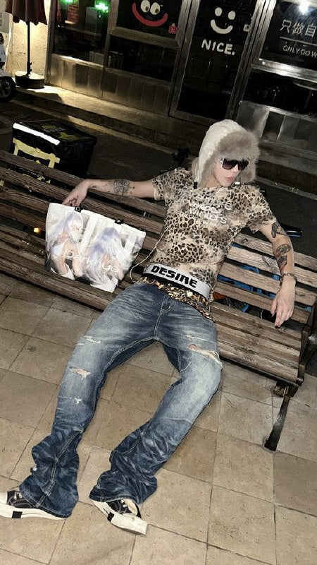 Distressed Flared Jeans