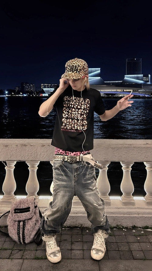 AG Distressed Baggy Jeans