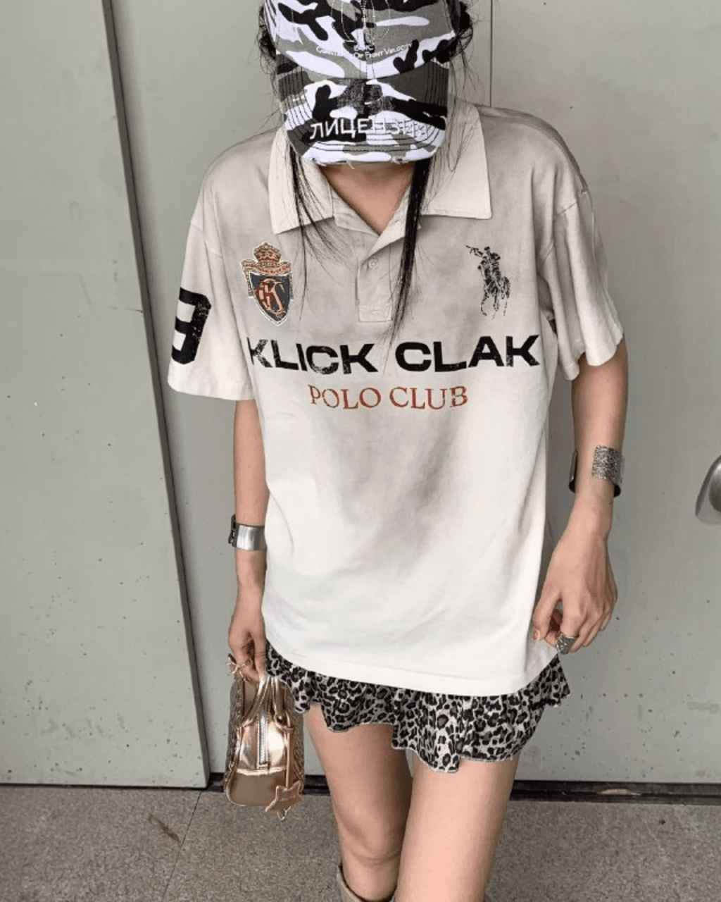 KLICK CLAK Distressed Polo Tee - SWAGLAB