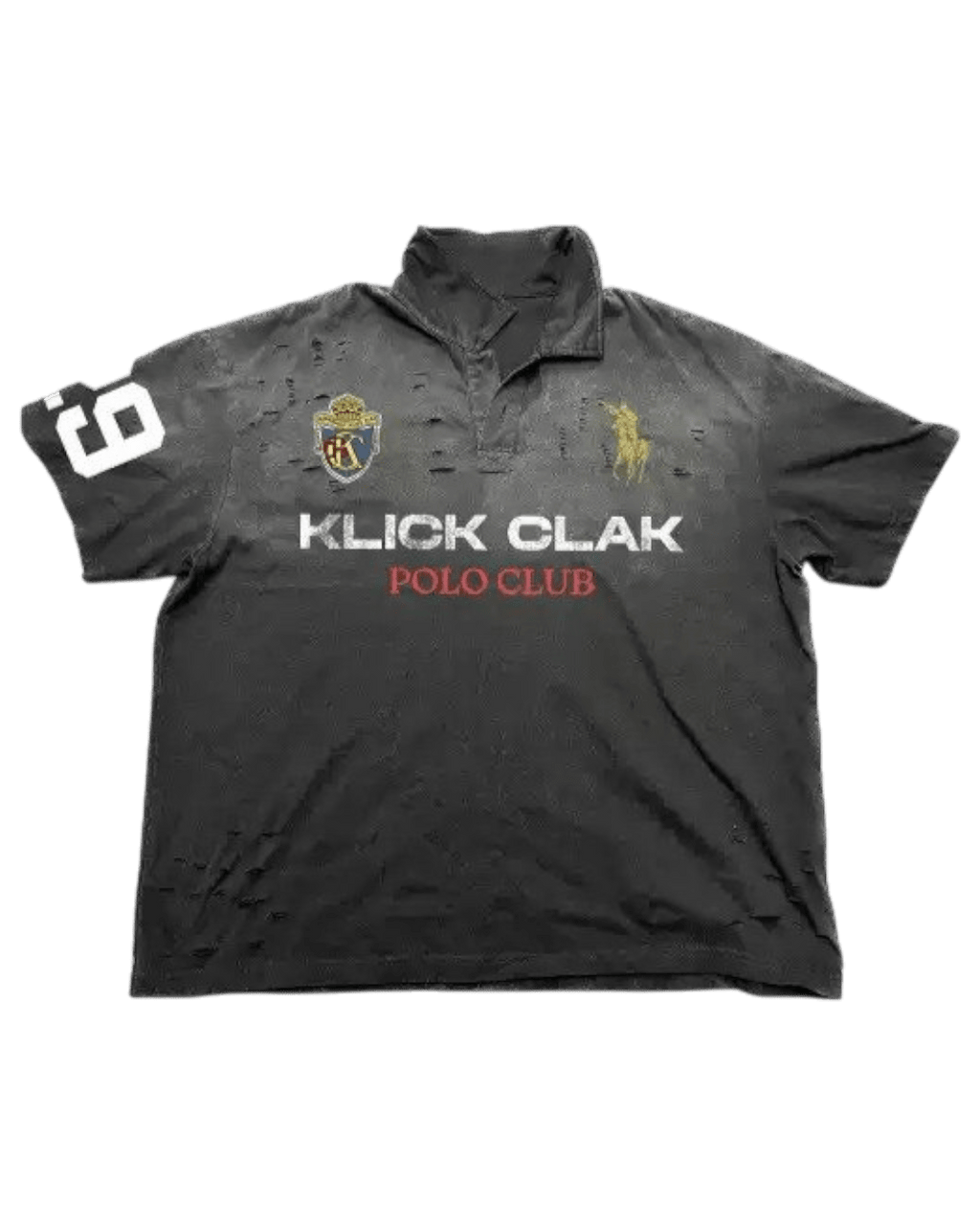 KLICK CLAK Distressed Polo Tee - SWAGLAB