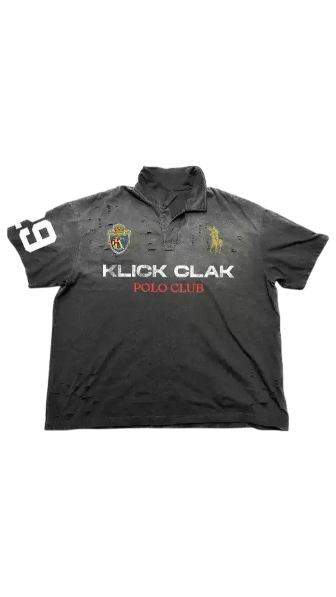 KLICK CLAK Distressed Polo Tee