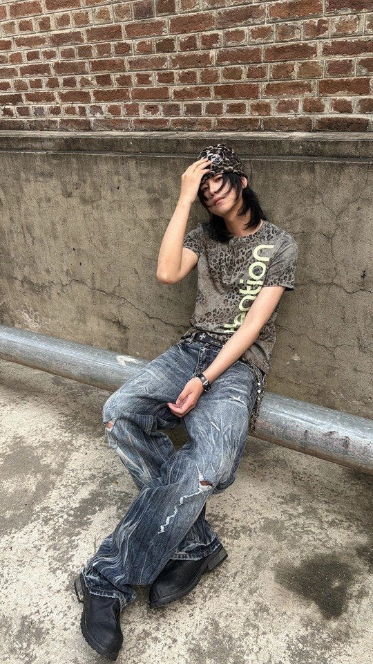 AG Distressed Baggy Jeans