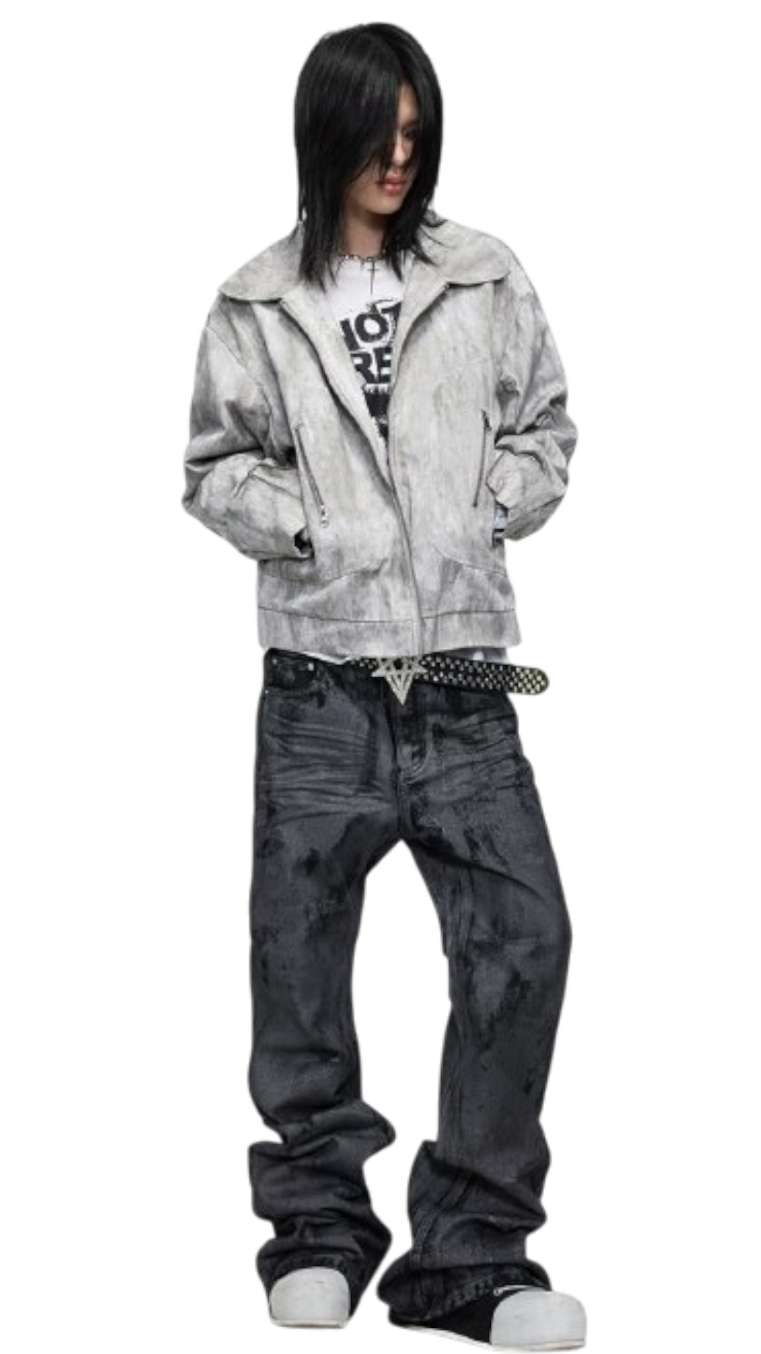 Washed Stacked Wide Jeans