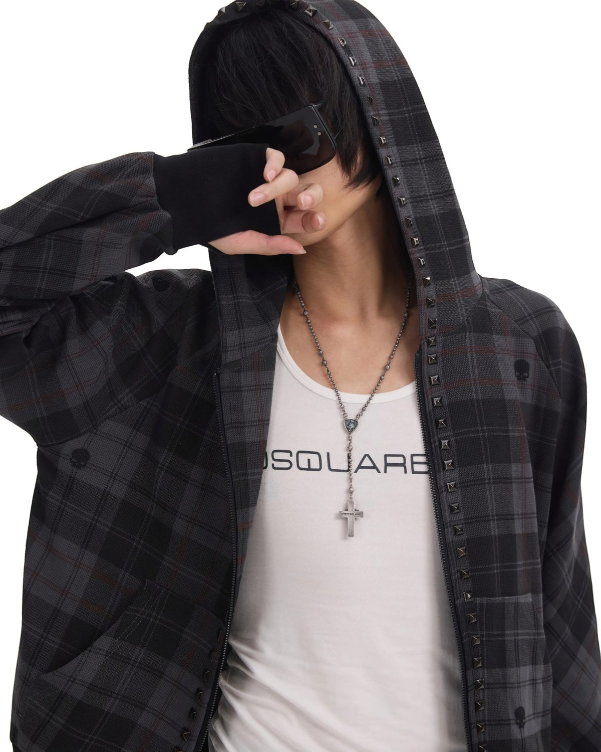 Numb Asia Plaid Zip Hoodie - SWAGLAB