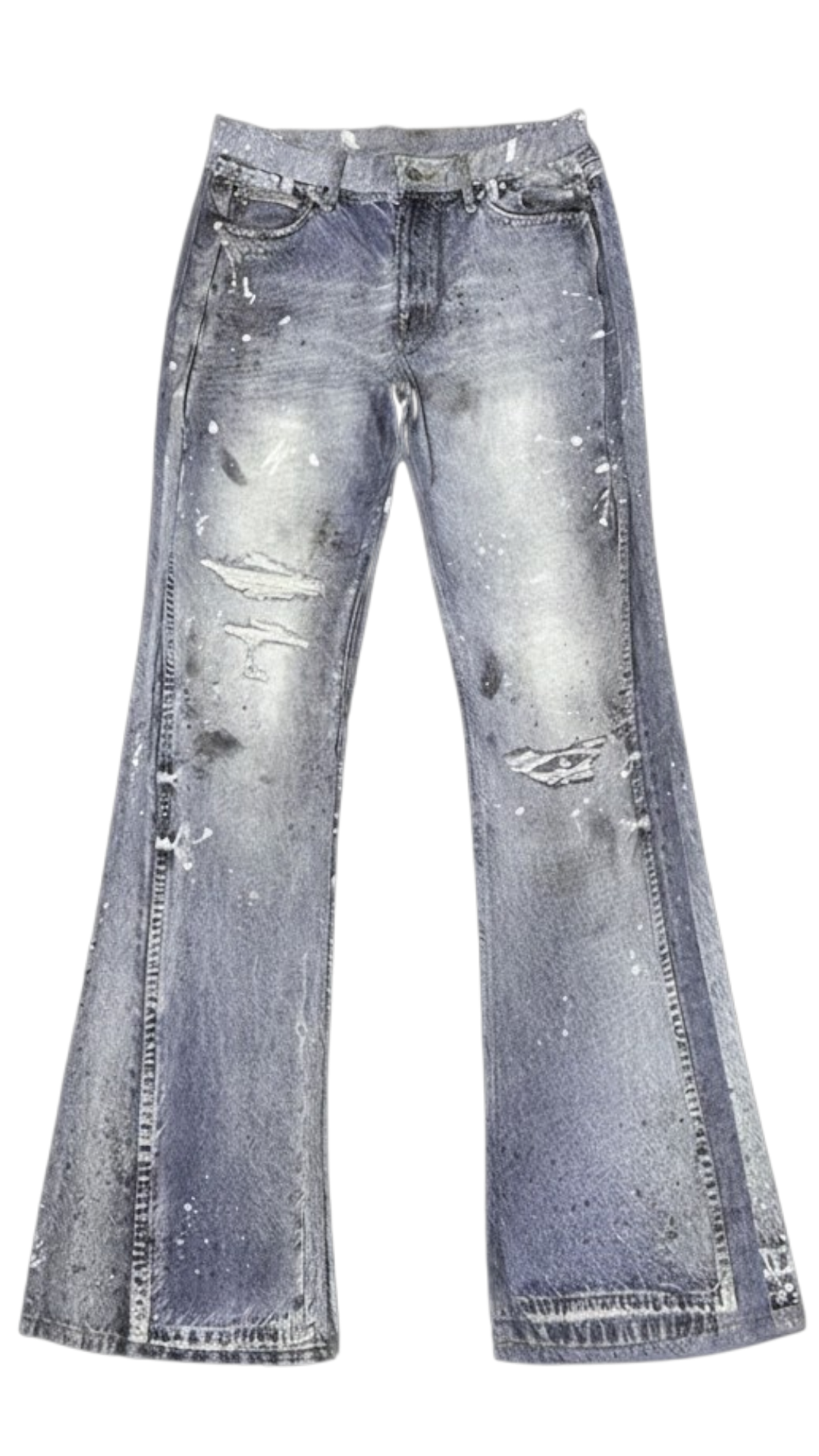 Ice Wash Dirty Flare Denim