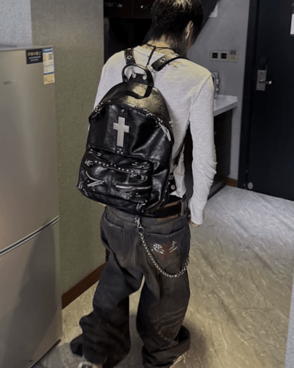 REBEL WAVE Cross Black Backpack - SWAGLAB