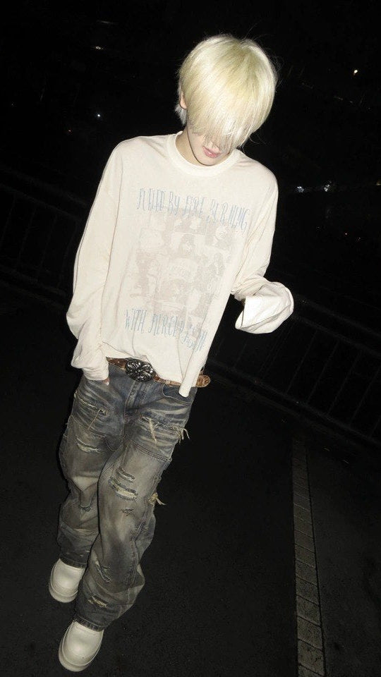 Ash Distressed Flared Jeans