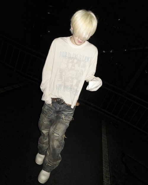 Ash Distressed Flared Jeans