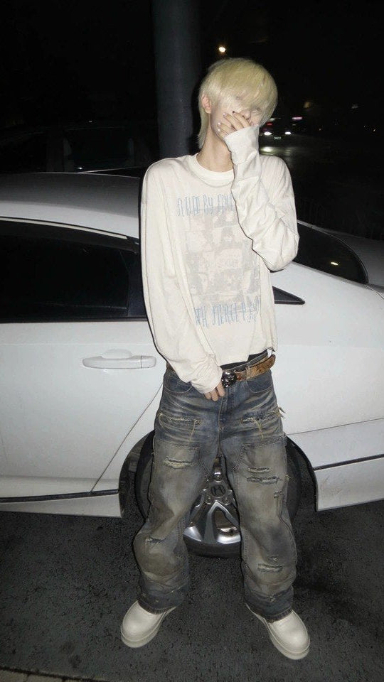 Ash Distressed Flared Jeans